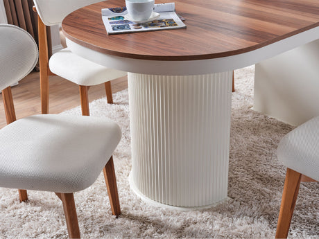 Bahama Dining Room Set (Consol With Mirror & Dining Table & 6 Dining Chair) from Furnia - Luna Furniture