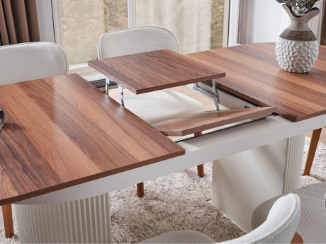 Bahama Dining Room Set (Consol With Mirror & Dining Table & 6 Dining Chair) from Furnia - Luna Furniture