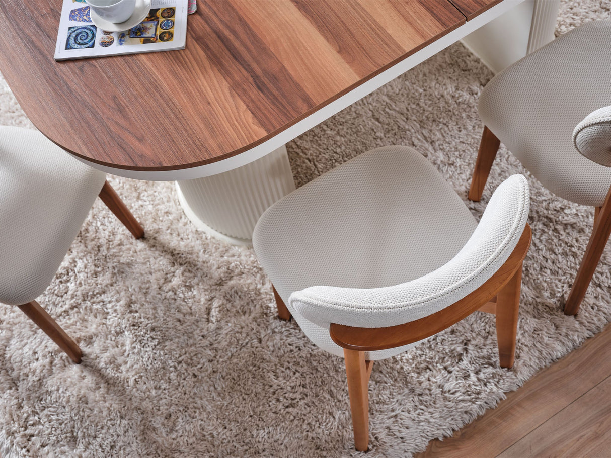 Bahama Dining Room Set (Consol With Mirror & Dining Table & 6 Dining Chair) from Furnia - Luna Furniture