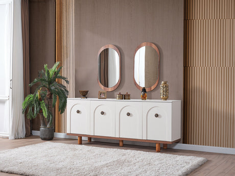 Bahama Dining Room Set (Consol With Mirror & Dining Table & 6 Dining Chair) from Furnia - Luna Furniture