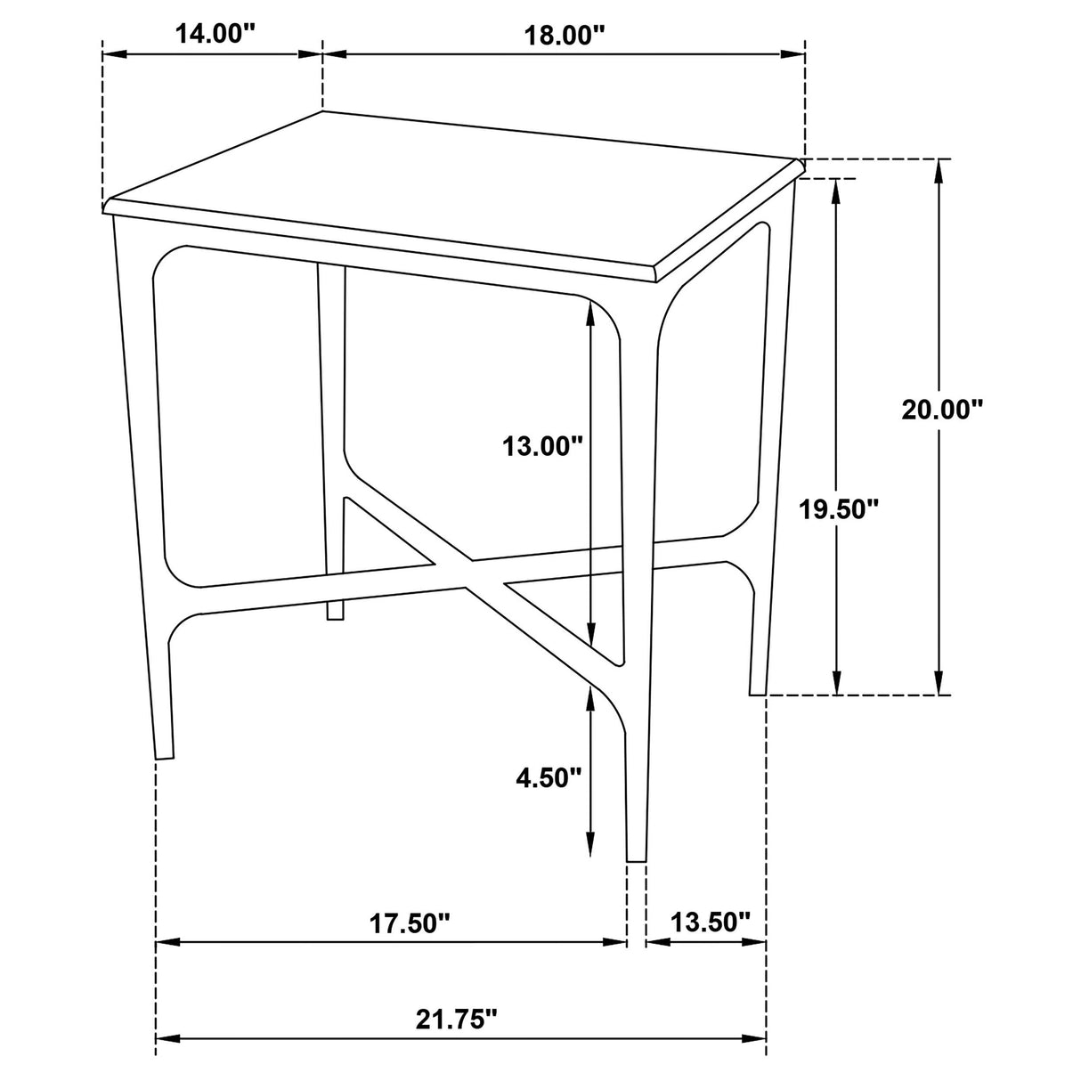 Baldwin White and Gold Rectangular Marble Top Side Table from Coaster - Luna Furniture