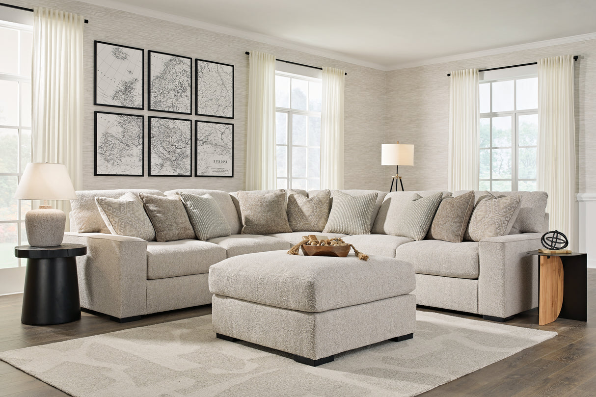 Ballyton Sand 3-Piece Sectional with Ottoman from Ashley Furniture - Luna Furniture