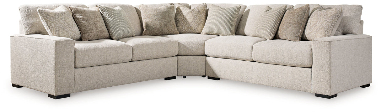 Ballyton Sand 3-Piece Sectional with Ottoman from Ashley Furniture - Luna Furniture