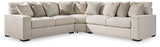 Ballyton Sand 3-Piece Sectional with Ottoman from Ashley Furniture - Luna Furniture