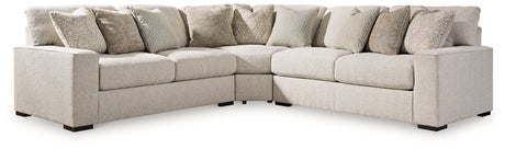 Ballyton Sand 3-Piece Sectional with Ottoman from Ashley - Luna Furniture