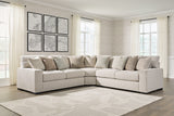 Ballyton Sand 3-Piece Sectional with Ottoman from Ashley Furniture - Luna Furniture