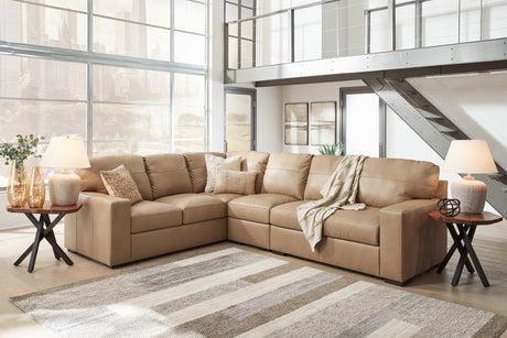 Bandon Toffee Leather 3-Piece LAF Sectional from Ashley - Luna Furniture