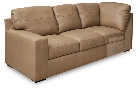 Bandon Toffee Leather 3-Piece LAF Sectional from Ashley - Luna Furniture