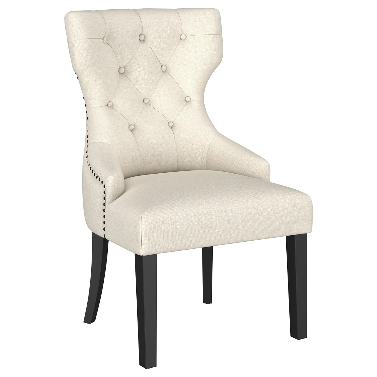 Baney Beige Upholstered Parson Dining Side Chair with Tufted Back from Coaster - Luna Furniture