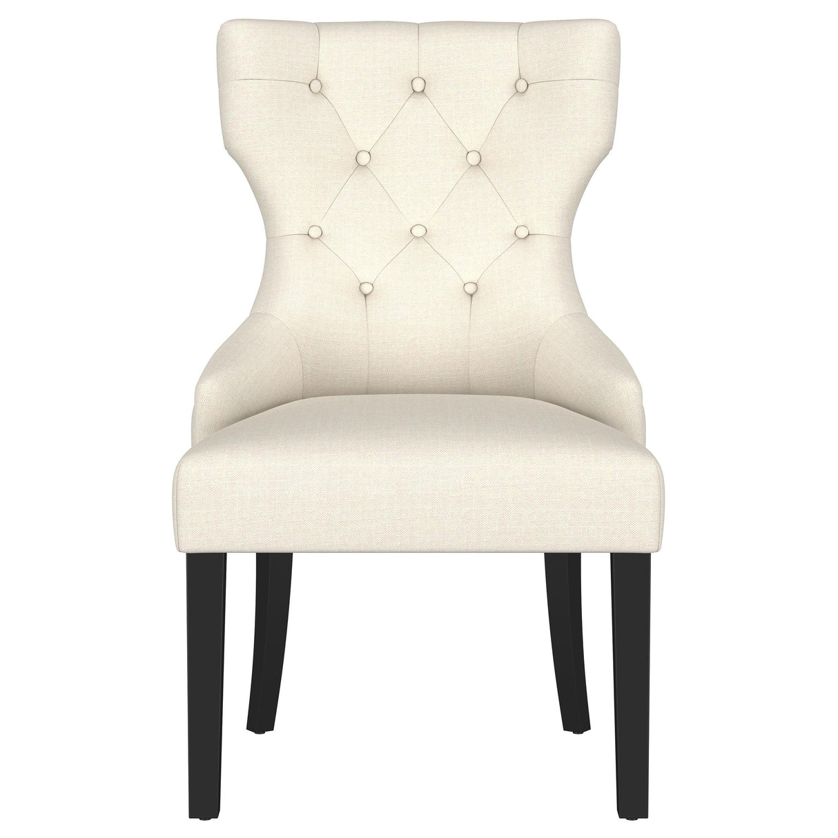 Baney Beige Upholstered Parson Dining Side Chair with Tufted Back from Coaster - Luna Furniture