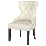 Baney Beige Upholstered Parson Dining Side Chair with Tufted Back from Coaster - Luna Furniture
