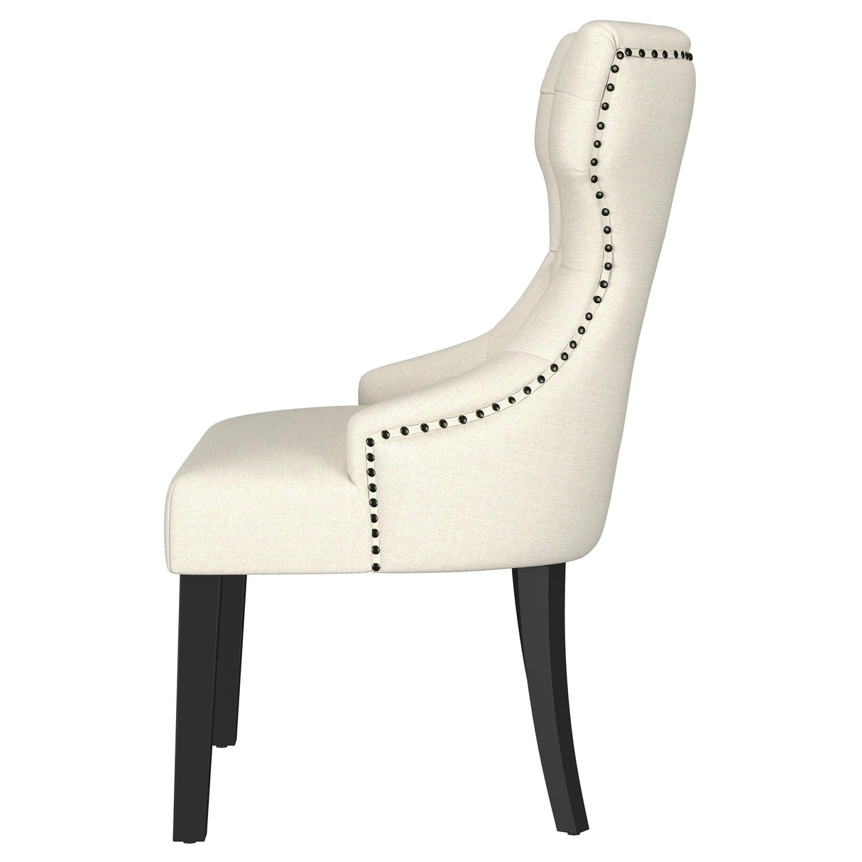 Baney Beige Upholstered Parson Dining Side Chair with Tufted Back from Coaster - Luna Furniture