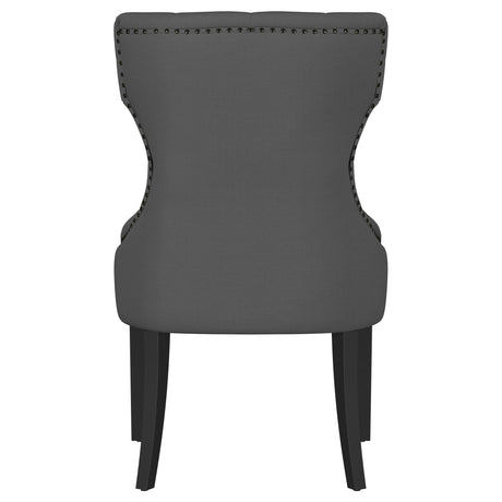 Baney Gray Upholstered Parson Dining Side Chair with Tufted Back from Coaster - Luna Furniture