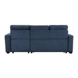 Barbara Navy Reversible Sectional with Hidden Storage and Pull-out Bed from Homelegance - Luna Furniture