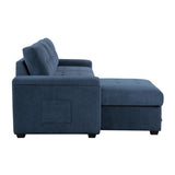 Barbara Navy Reversible Sectional with Hidden Storage and Pull-out Bed from Homelegance - Luna Furniture