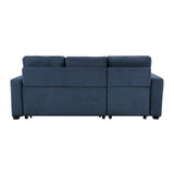 Barbara Navy Reversible Sectional with Hidden Storage and Pull-out Bed from Homelegance - Luna Furniture
