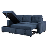Barbara Navy Reversible Sectional with Hidden Storage and Pull-out Bed from Homelegance - Luna Furniture