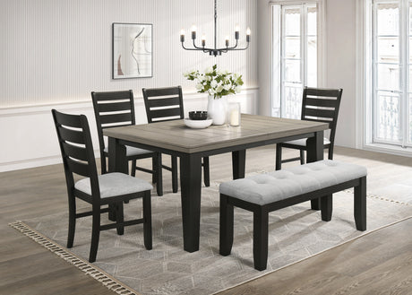 Bardstown Black/Light Gray Extendable Dining Set from Crown Mark - Luna Furniture