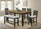 Bardstown Charcoal/Brown/Wheat Extendable Counter Height Dining Set from Crown Mark - Luna Furniture