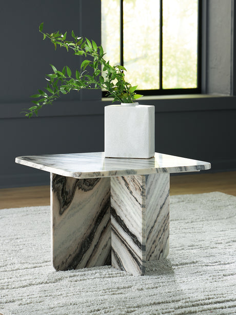 Baretton Black/White/Taupe Accent Coffee Table from Ashley - Luna Furniture