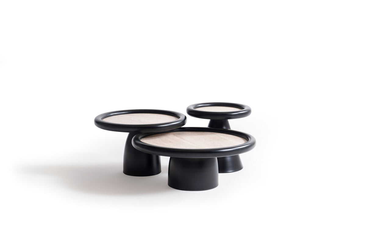 Bari Black Travertine 3-Piece Coffee Table Set from Nova Furniture - Luna Furniture