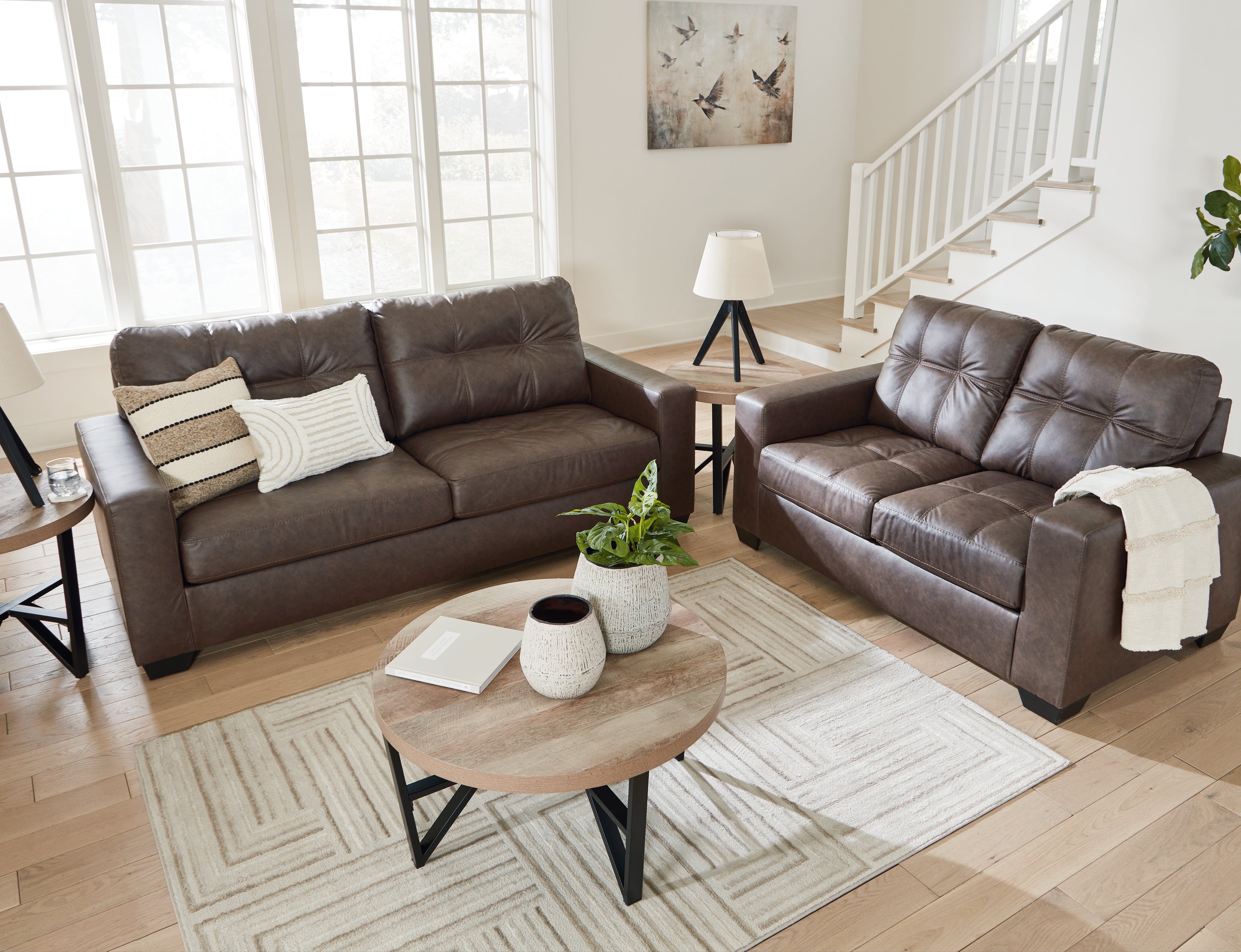 Ashley Barlin Mills Umber Sofa and Loveseat – Luna Furniture