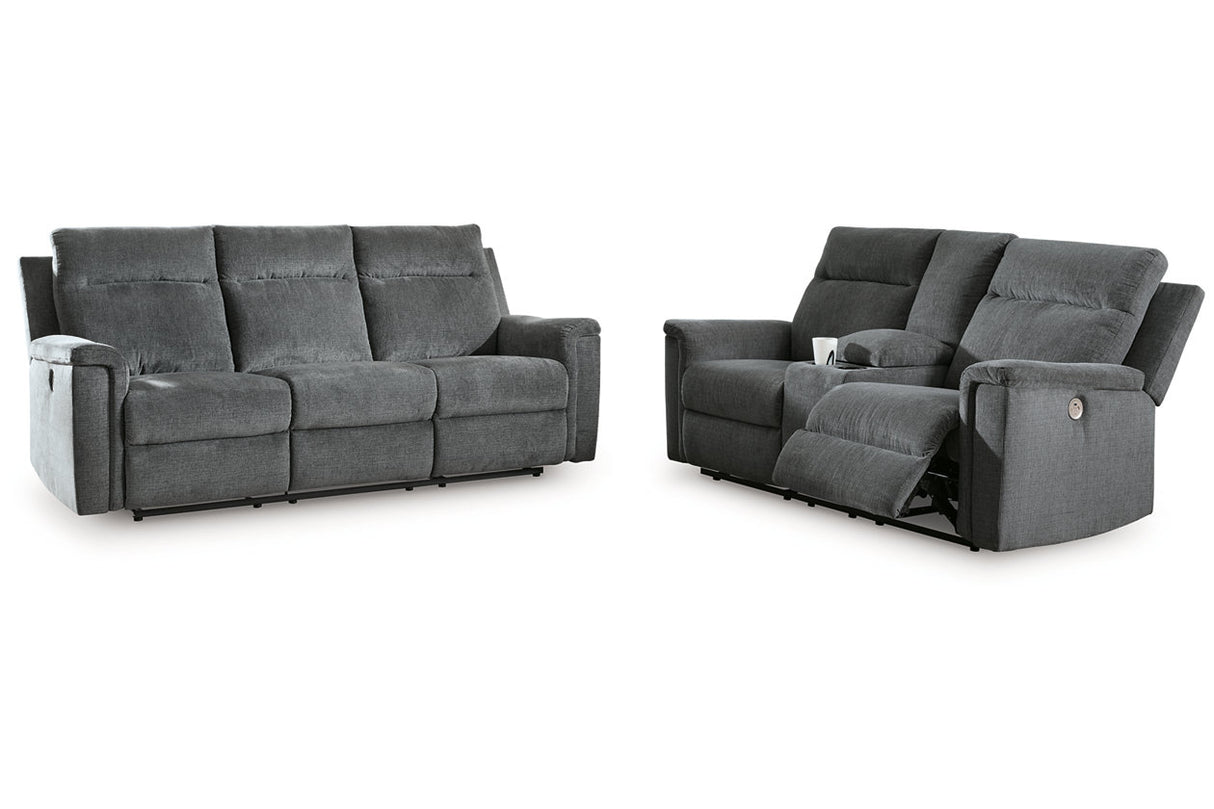 Barnsana Gravel Power Reclining Living Room Set from Ashley - Luna Furniture
