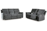 Barnsana Gravel Power Reclining Living Room Set from Ashley - Luna Furniture