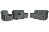 Barnsana Gravel Power Reclining Sofa, Loveseat and Recliner from Ashley - Luna Furniture