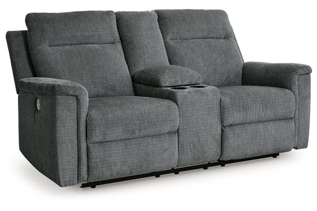 Barnsana Gravel Power Reclining Sofa, Loveseat and Recliner from Ashley - Luna Furniture