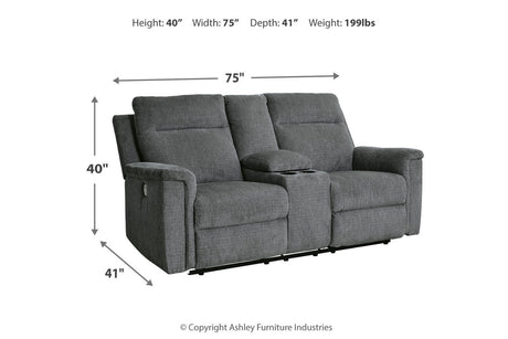 Barnsana Gravel Power Reclining Sofa, Loveseat and Recliner from Ashley - Luna Furniture