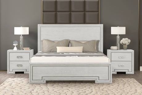 Basilone Rustic White Queen Bed from Furniture of America - Luna Furniture