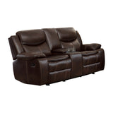 Bastrop Brown Reclining Loveseat from Homelegance - Luna Furniture