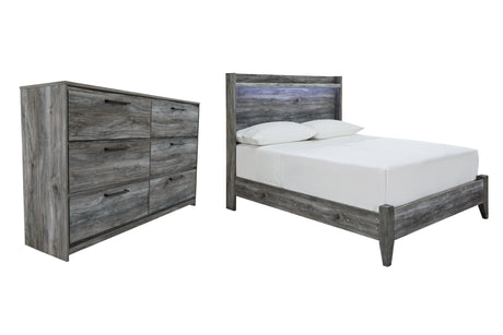 Baystorm Full Panel Bed with Dresser in Gray from Ashley - Luna Furniture