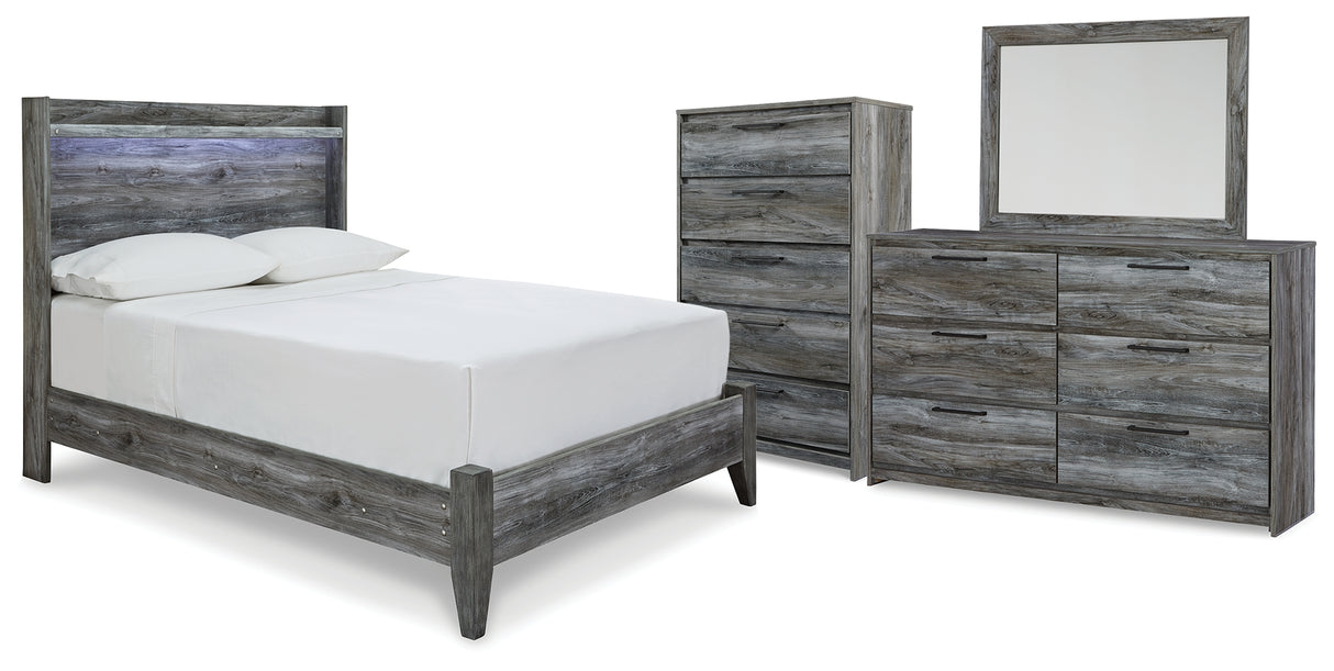 Baystorm Gray Full Panel Bed, Dresser, Mirror and Chest from Ashley Furniture - Luna Furniture