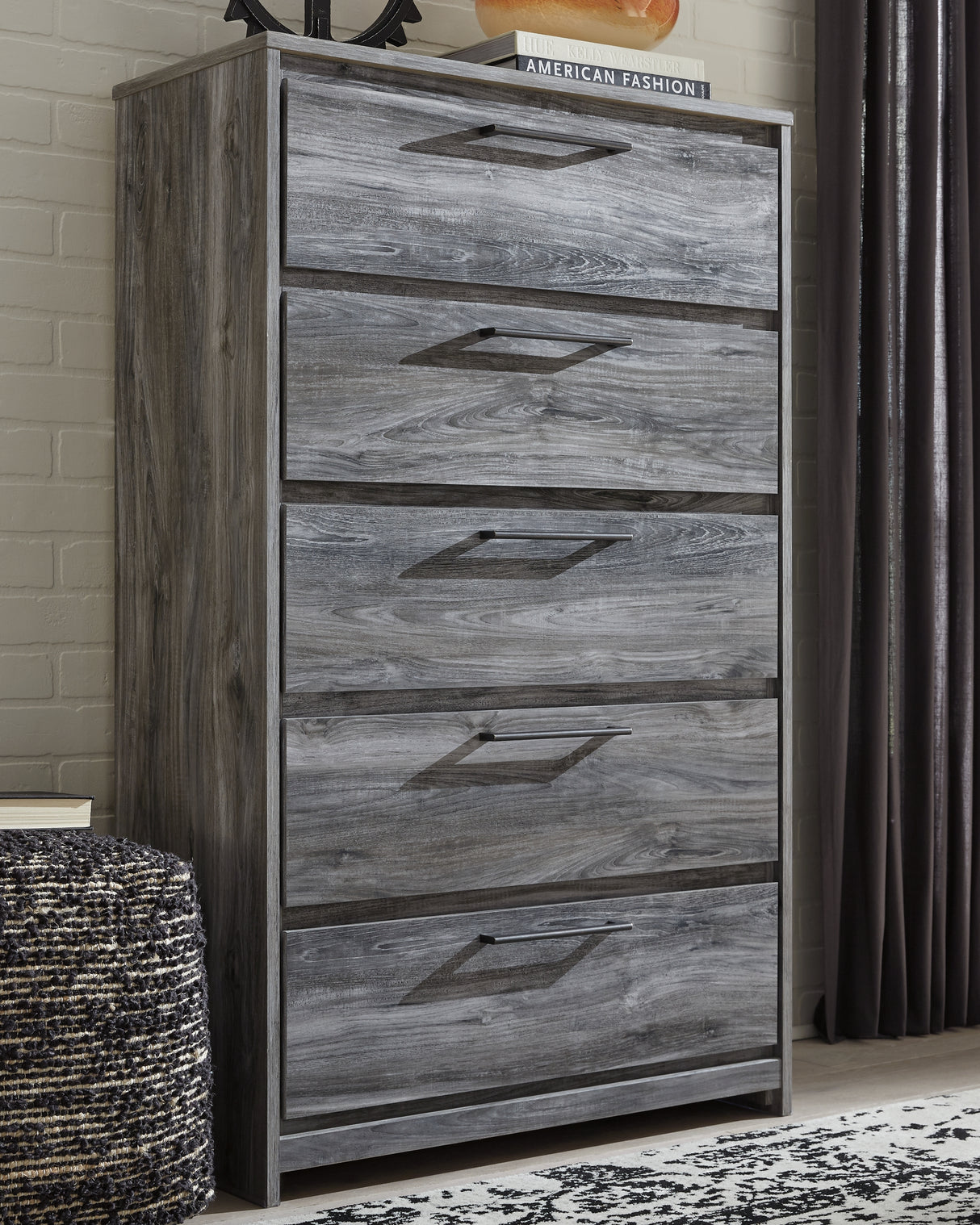 Baystorm Gray Full Panel Headboard Bed. Dresser, Mirror, Chest and Nightstand from Ashley - Luna Furniture