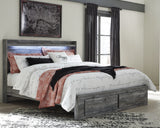 Baystorm Gray King Panel Storage Bed and 2 Nightstands from Ashley - Luna Furniture