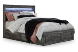 Baystorm Gray Queen LED Storage Platform Bed with 4 Drawers from Ashley - Luna Furniture