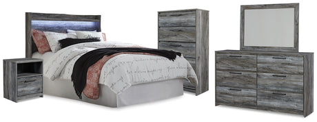 Baystorm Gray Queen Panel Headboard, Dresser, Mirror, Chest and Nightstand from Ashley - Luna Furniture