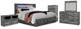 Baystorm King Storage Bed, Dresser, Mirror, Chest and 2 Nightstands from Ashley Furniture - Luna Furniture