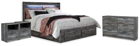 Baystorm King Storage Bed, Dresser and 2 Nightstands from Ashley - Luna Furniture