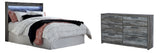 Baystorm Queen Panel Headboard Bed with Dresser in Gray from Ashley Furniture - Luna Furniture