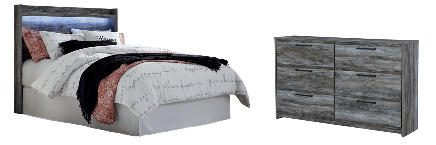 Baystorm Queen Panel Headboard Bed with Dresser in Gray from Ashley Furniture - Luna Furniture