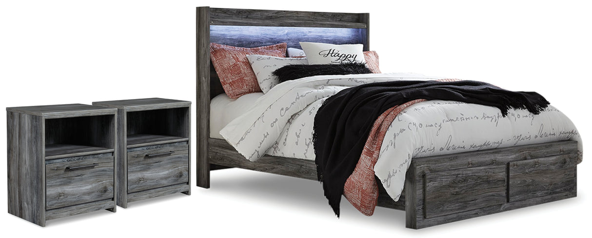 Baystorm Queen Panel Storage Bed and 2 Nightstands from Ashley Furniture - Luna Furniture
