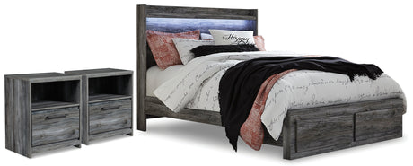 Baystorm Queen Panel Storage Bed and 2 Nightstands from Ashley - Luna Furniture