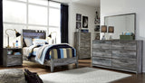 Baystorm Twin Panel Bed with Dresser in Gray from Ashley - Luna Furniture