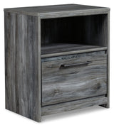 Baystorm Twin Panel Headboard with Mirrored Dresser and Nightstand in Gray from Ashley - Luna Furniture