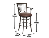Bayview 30″ Bar Stool, Swivel from Steve Silver - Luna Furniture