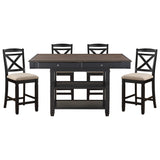 Baywater Black/Brown/Beige 5-Piece Counter Height Set from Homelegance - Luna Furniture