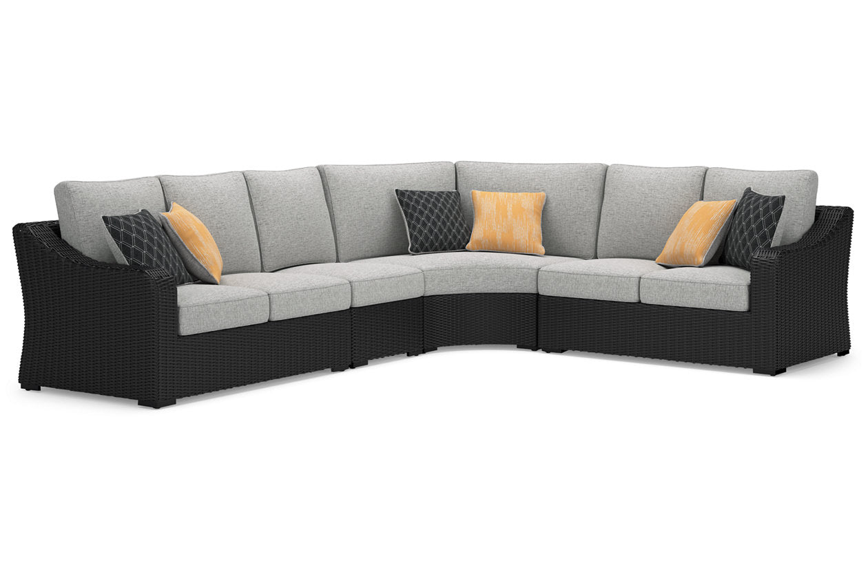 Beachcroft Black 4-Piece Outdoor Sectional – Luna Furniture